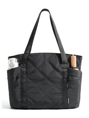 Quilted Puffer Tote Bag Zip Travel Gym Work Luggage Strap 20L